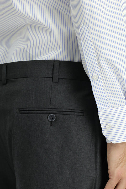 Medium Anthracite 6 Drop Regular Fit Standard Cut Classic Fabric Trousers
