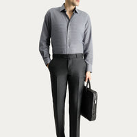 Medium Anthracite 7 Drop Slim Fit Classic Fabric Trousers