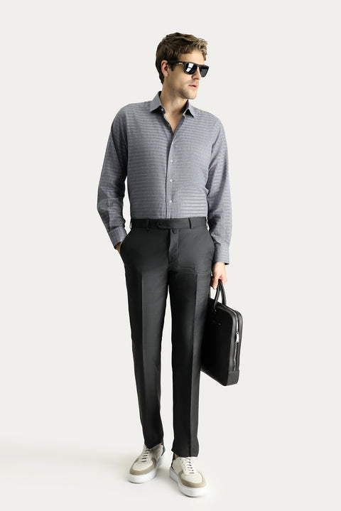 Medium Anthracite 7 Drop Slim Fit Classic Fabric Trousers