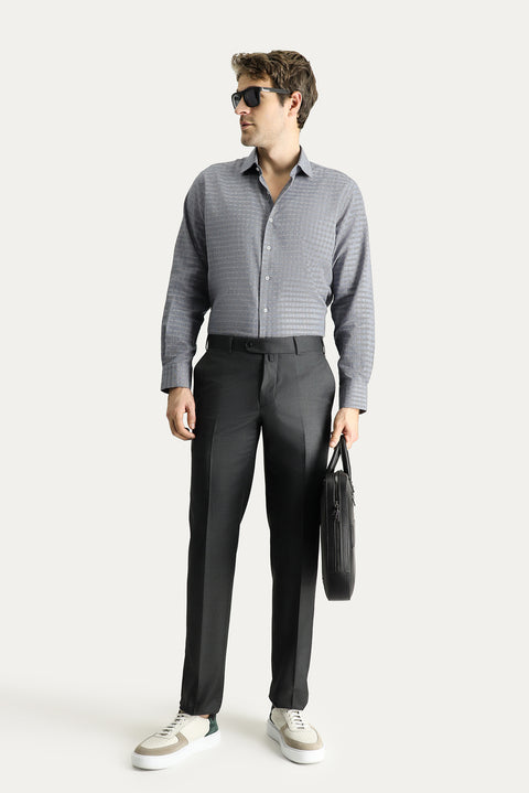 Medium Anthracite 7 Drop Slim Fit Classic Fabric Trousers