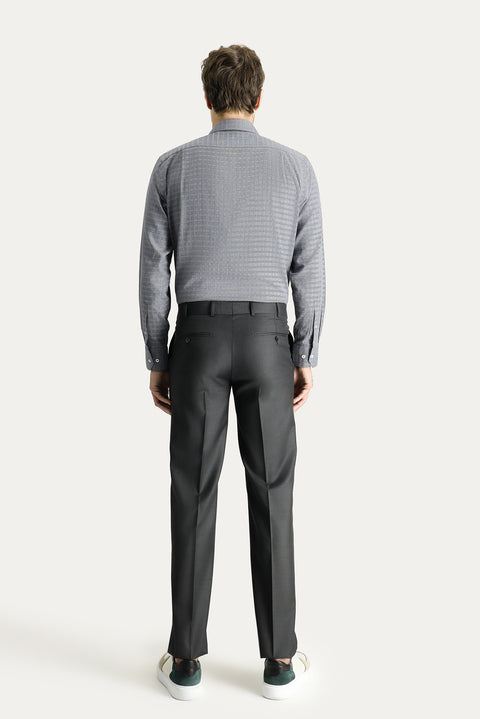 Medium Anthracite 7 Drop Slim Fit Classic Fabric Trousers
