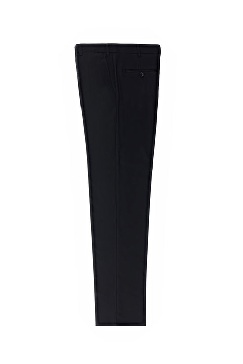 Black 4-Drop Relaxed Fit Classic Fabric Trousers