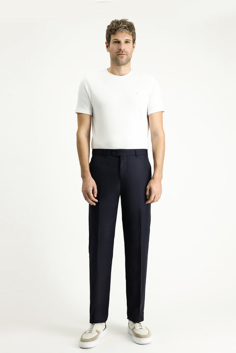 Siyah Lacivert 6 Drop Regular Fit Standart Kesim Klasik Kumaş Pantolon