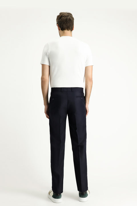 Black Navy 4 Drop Relaxed Fit Classic Fabric Trousers