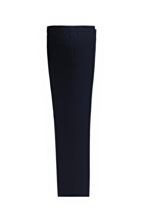 Dark Navy 4 Drop Relaxed Fit Classic Fabric Trousers