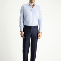 Dark Navy 6 Drop Regular Fit Standard Cut Classic Fabric Trousers