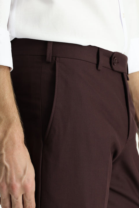 Koyu Bordo 6 Drop Regular Fit Standart Kesim Klasik Kumaş Pantolon