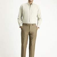 Dark Mink 6 Drop Regular Fit Classic Fabric Trousers