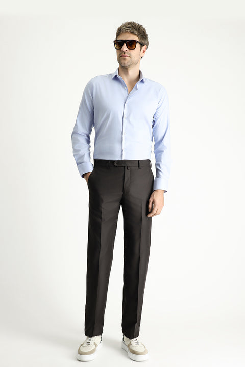 Koyu Kahve 7 Drop Slim Fit Dar Kesim Klasik Kumaş Pantolon