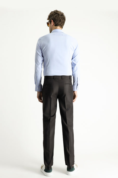 Koyu Kahve 7 Drop Slim Fit Dar Kesim Klasik Kumaş Pantolon