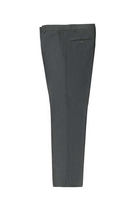 Light Gray 4-Drop Relaxed Fit Classic Fabric Trousers