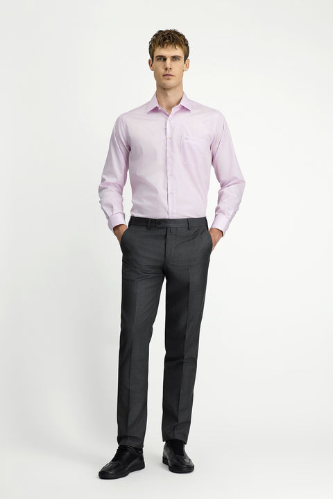 Medium Gray 6 Drop Regular Fit Standard Cut Classic Fabric Trousers