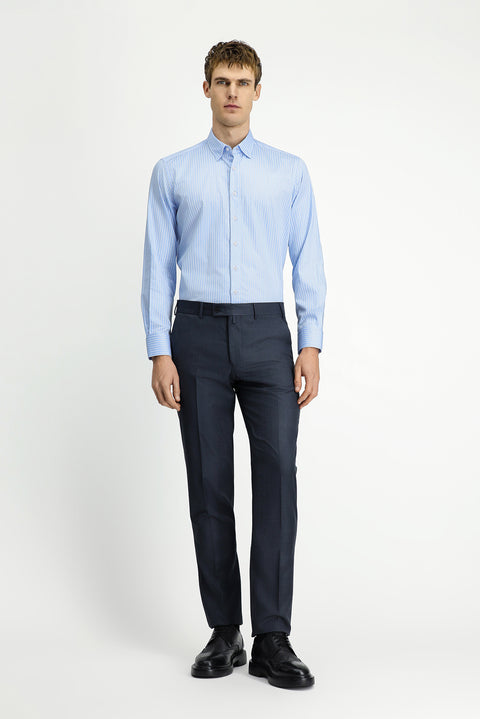 Dark Gray 4-Drop Relaxed Fit Classic Fabric Trousers