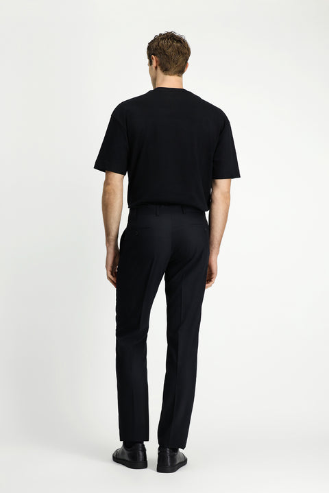 Black 6 Drop Regular Fit Standard Cut Classic Trousers