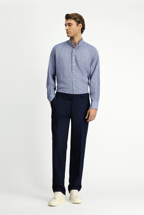 Dark Navy 6 Drop Regular Fit Standard Cut Classic Trousers