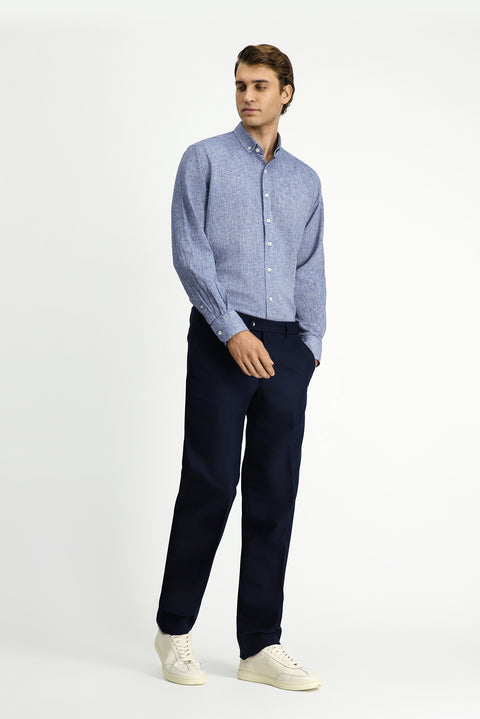 Dark Navy 4 Drop Relaxed Fit Classic Trousers
