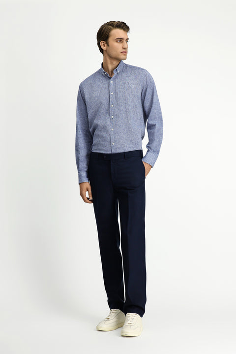 Dark Navy 4 Drop Relaxed Fit Classic Trousers