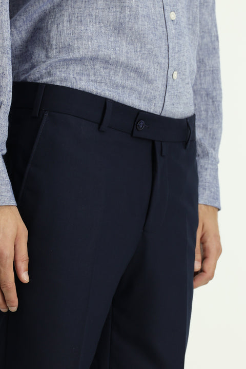 Dark Navy 6 Drop Regular Fit Standard Cut Classic Trousers