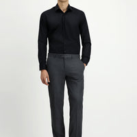 Medium Gray 6 Drop Regular Fit Standard Cut Classic Fabric Trousers