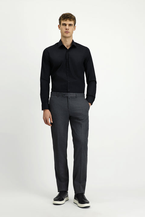 Medium Gray 6 Drop Regular Fit Standard Cut Classic Fabric Trousers