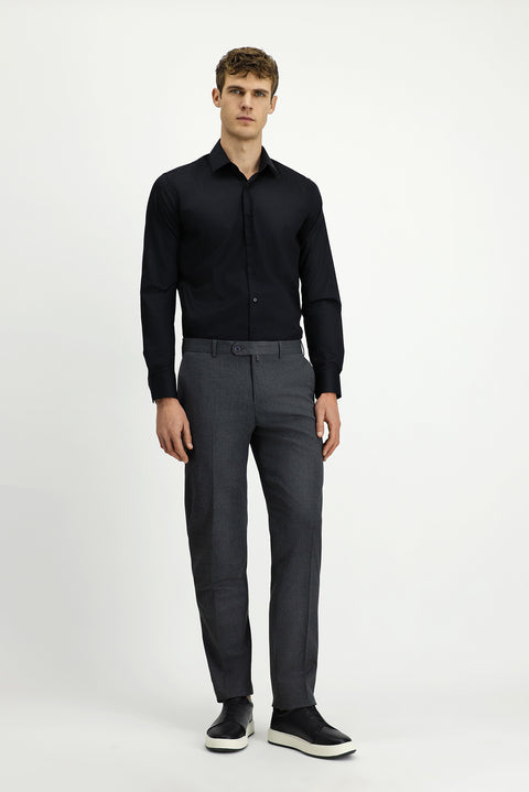 Medium Gray 6 Drop Regular Fit Standard Cut Classic Fabric Trousers