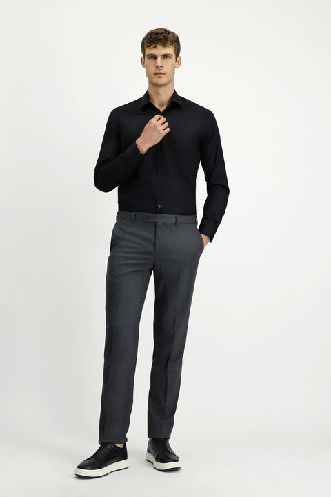 Medium Gray 6 Drop Regular Fit Standard Cut Classic Fabric Trousers