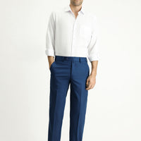 Dark Petrol 7 Drop Slim Fit Narrow Cut Lycra Classic Fabric Trousers