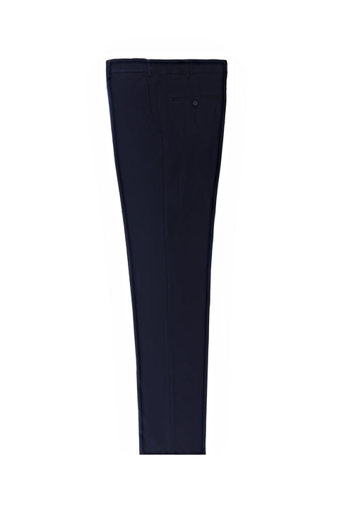 Medium Navy 6 Drop Regular Fit Standard Cut Lycra Classic Fabric Trousers