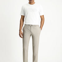 Orta Vizon 7 Drop Super Slim Fit Eksra Dar Kesim Beli İpli Gofre Likralı Klasik Kumaş Pantolon