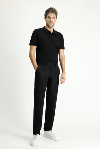  Siyah 7 Drop Super Slim Fit Eksra Dar Kesim Likralı Klasik Kumaş Pantolon