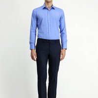 Dark Navy 7 Drop Slim Fit Classic Fabric Trousers