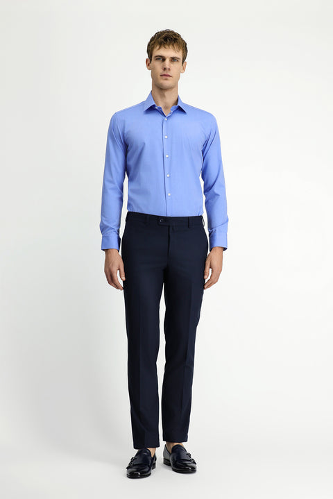 Dark Navy 7 Drop Slim Fit Classic Fabric Trousers