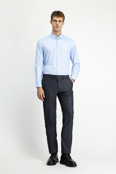 Light Smoke 7 Drop Slim Fit Narrow Cut Lycra Classic Fabric Trousers