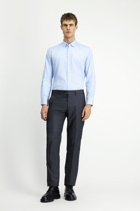 Light Smoke 7 Drop Slim Fit Narrow Cut Lycra Classic Fabric Trousers