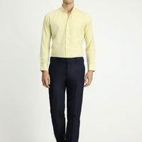 Medium Navy 7 Drop Slim Fit Narrow Cut Lycra Classic Fabric Trousers