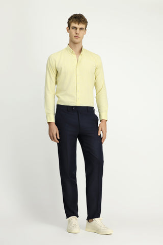  Orta Lacivert 7 Drop Slim Fit Dar Kesim Likralı Klasik Kumaş Pantolon