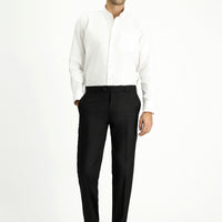 Black 7 Drop Super Slim Fit Extra Narrow Cut Classic Fabric Trousers