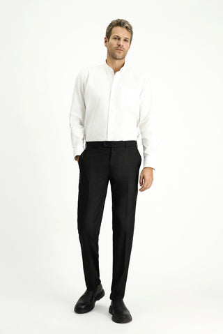  Siyah 4 Drop Relaxed Fit Rahat Kesim Klasik Kumaş Pantolon