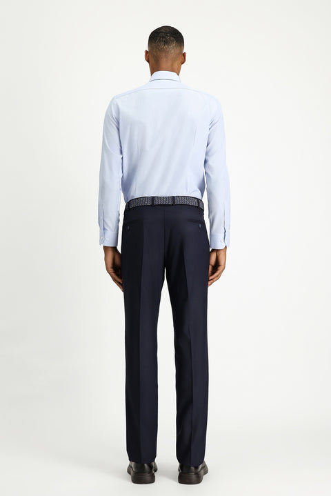Dark Navy 7 Drop Super Slim Fit Extra Narrow Cut PV Straight Classic Trousers