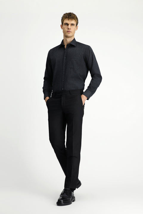 Siyah 7 Drop Slim Fit Dar Kesim Likralı Klasik Kumaş Pantolon