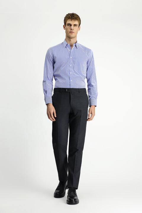 Dark Anthracite 6 Drop Regular Fit Standard Cut Classic Fabric Trousers