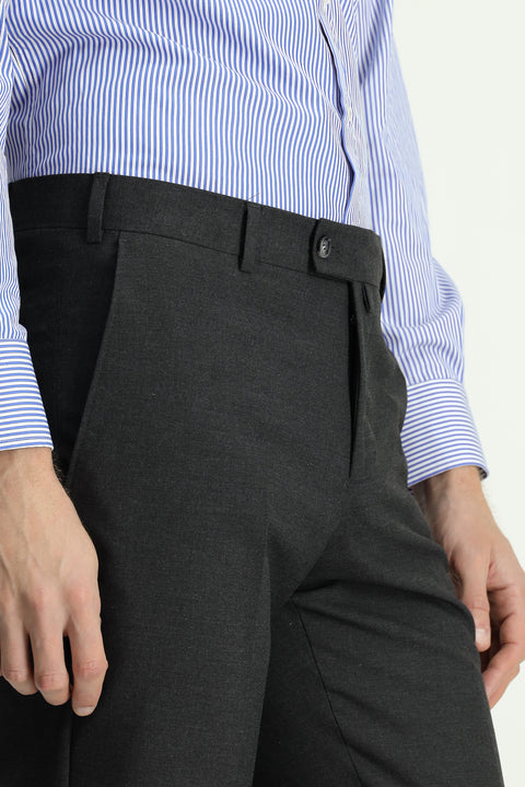 Dark Anthracite 4 Drop Relaxed Fit Classic Fabric Trousers