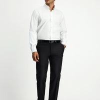 Black 7 Drop Slim Fit Narrow Cut Lycra Classic Fabric Trousers
