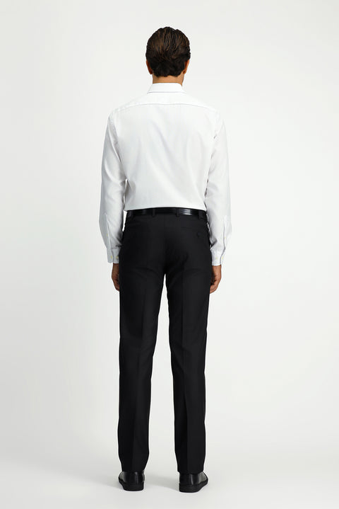 Black 7 Drop Slim Fit Narrow Cut Lycra Classic Fabric Trousers