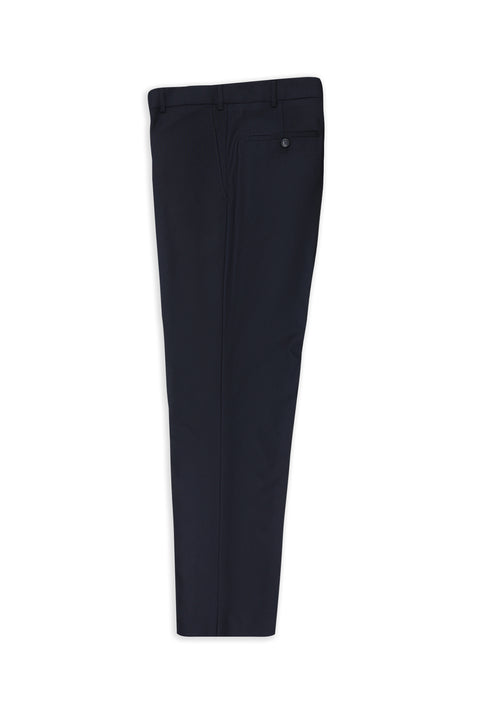 Dark Navy 6 Drop Regular Fit Standard Cut Lycra Classic Fabric Trousers
