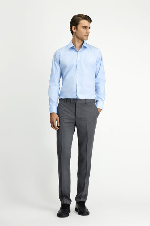 Orta Füme 4 Drop Relaxed Fit Rahat Kesim Klasik Kumaş Pantolon