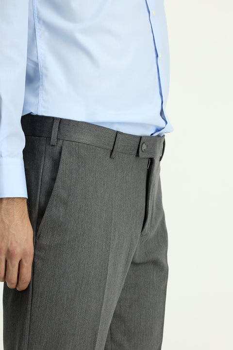 Orta Füme 4 Drop Relaxed Fit Rahat Kesim Klasik Kumaş Pantolon