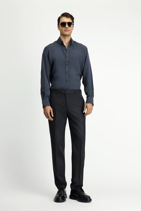 Medium Anthracite 4 Drop Relaxed Fit Classic Fabric Trousers