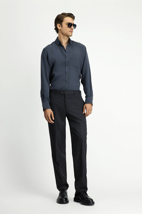 Medium Anthracite 4 Drop Relaxed Fit Classic Fabric Trousers