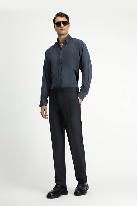 Medium Anthracite 4 Drop Relaxed Fit Classic Fabric Trousers